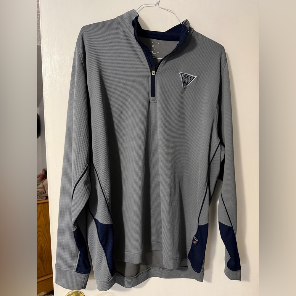 Gray and Navy Quarter-Zip Pullover New Jersey State Police XL